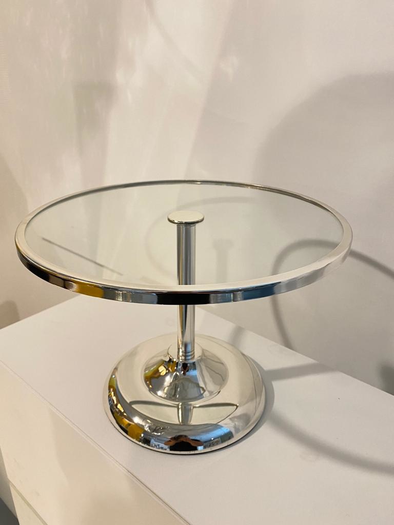 Elegance Taartplateau op voet - groot  - Zilver