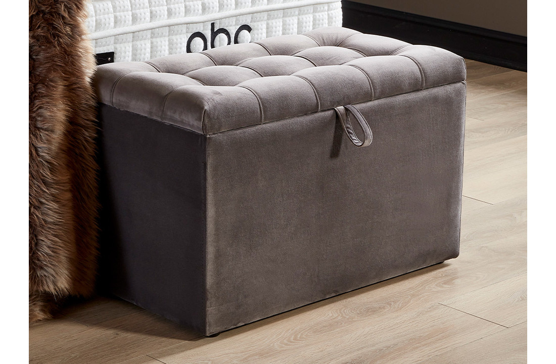 Boxspring Romeo Grijs- 1 persoons excl. matras