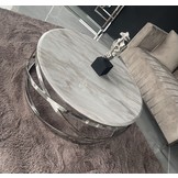 Salontafel Calvin Zilver - wit marmer