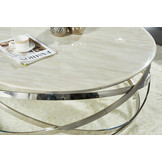 Salontafel Calvin Zilver - wit marmer