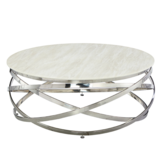 Salontafel Calvin Zilver - wit marmer