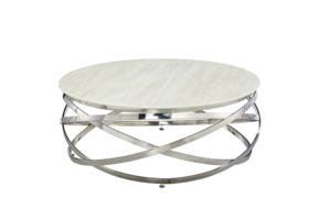 Salontafel Calvin Zilver - wit marmer