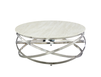 Salontafel Calvin Zilver - wit marmer