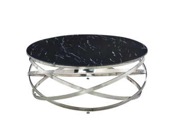 Salontafel Calvin Zilver - zwart marmer