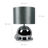 Bollamp - Zilver - Tafellamp - 1 Bol - Ronde Voet