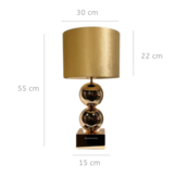 Bollamp - Goud - Tafellamp - 2 Bollen - Vierkante Voet