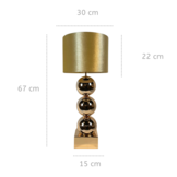 Bollamp - Goud - Tafellamp - 3 Bollen - Vierkante Voet