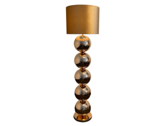 Bollenlamp XL - rosé goud met bronskleurige kap