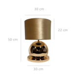 Bollamp -  rosé goud - Tafellamp - 1 Bol - Ronde Voet
