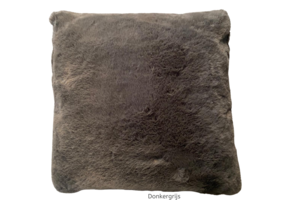 KUSSEN FLUFFY DONKERGRIJS 45x45 CM