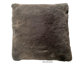 KUSSEN FLUFFY DONKERGRIJS 45x45 CM