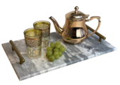Marmeren dienblad 40 x 25 cm - Wit marmer