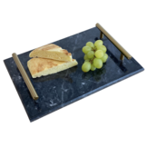 Marmeren dienblad 30 x 20 cm - Zwart marmer