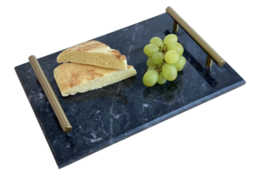 Marmeren dienblad 30 x 20 cm - Zwart marmer