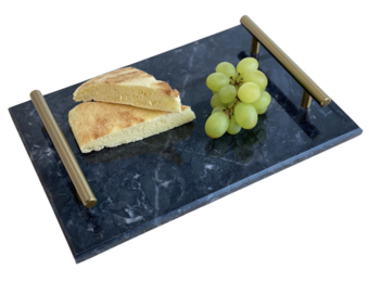 Marmeren dienblad 30 x 20 cm - Zwart marmer