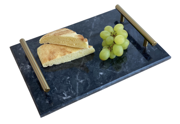 Marmeren dienblad 30 x 20 cm - Zwart marmer