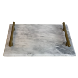 Marmeren dienblad 30 x 20 cm - Wit marmer