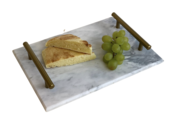 Marmeren dienblad 30 x 20 cm - Wit marmer