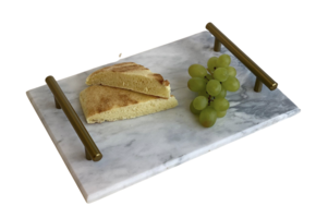 Marmeren dienblad 30 x 20 cm - Wit marmer