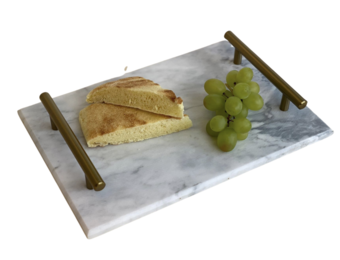 Marmeren dienblad 30 x 20 cm - Wit marmer