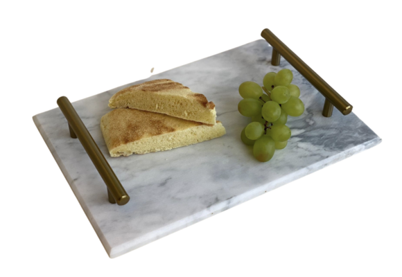 Marmeren dienblad 30 x 20 cm - Wit marmer
