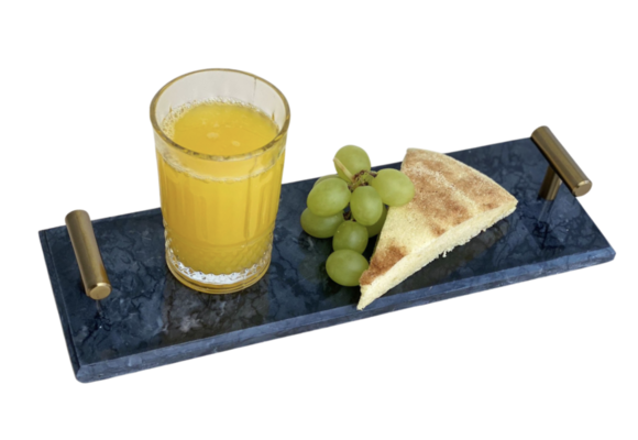 Marmeren dienblad 30 x 10 cm - Zwart marmer