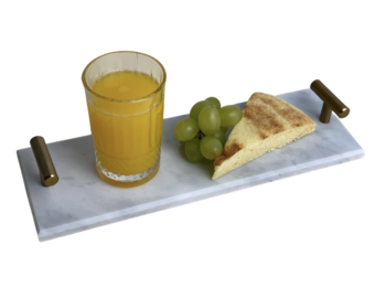 Marmeren dienblad 30 x 10 cm - Wit marmer