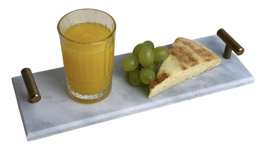 Marmeren dienblad 30 x 10 cm - Wit marmer