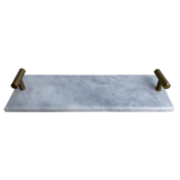 Marmeren dienblad 30 x 10 cm - Wit marmer