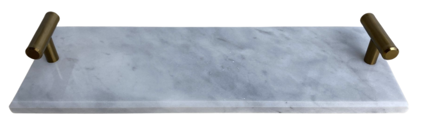 Marmeren dienblad 30 x 10 cm - Wit marmer