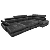 Hoekbank Canapé Antraciet - met slaap- & opbergfunctie