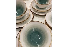 Bricard Amiens serviesset 25-delig Blauw Groen