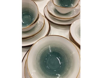 Bricard Amiens serviesset 25-delig Blauw Groen