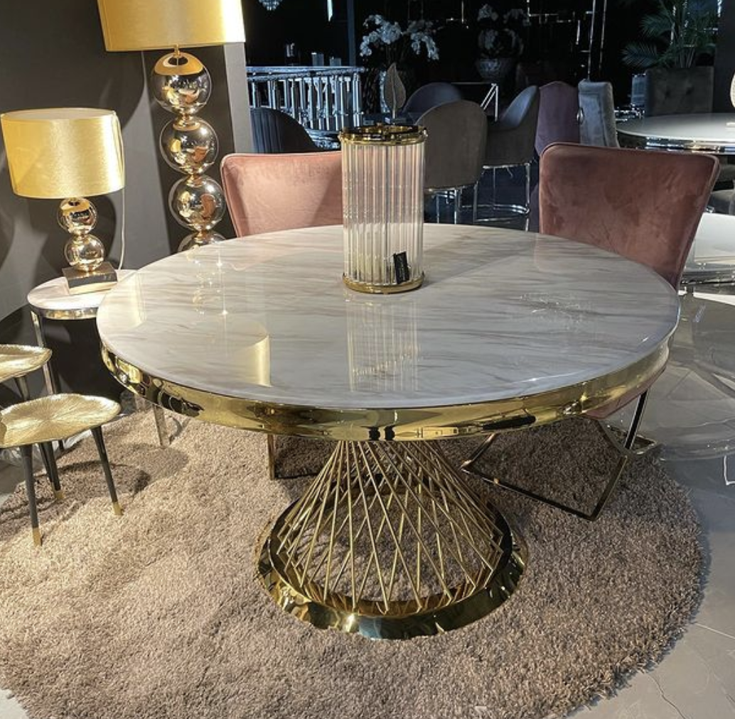 Eettafel Bentey rond 130 Ø - Goud