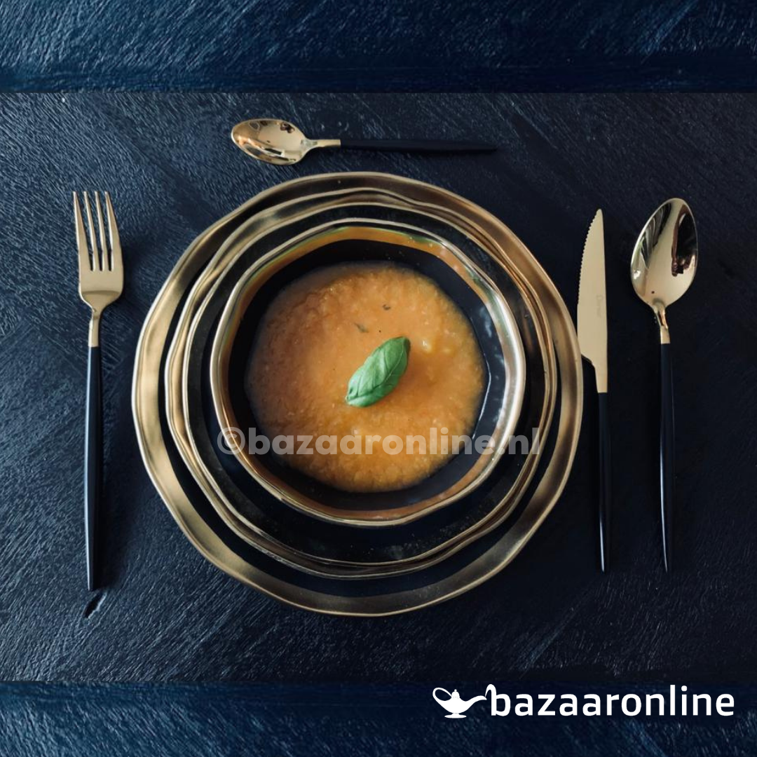 FERVEO Sara Bestekset 36-delig zwart/goud