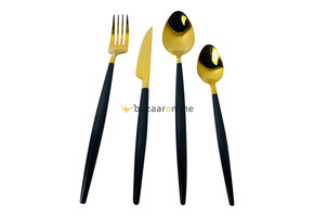 FERVEO Sara Bestekset 24-delig Goud/Zwart