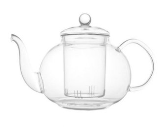 Theepot glas 1.3 liter - bolvormig - hittebestendig  -