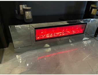 TV-Meubel Mirrored Spiegel Zilver 200 cm