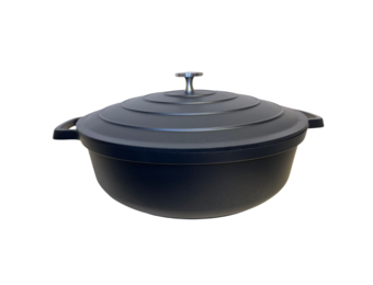 Braadpan 28 cm - anti-aanbaklaag - zwart - laag