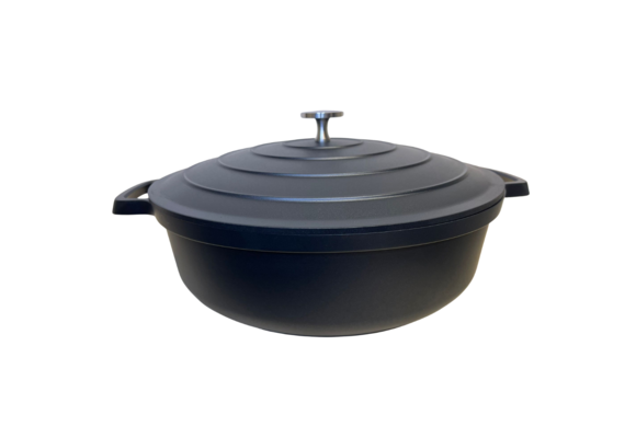 Braadpan 28 cm - anti-aanbaklaag - zwart - laag
