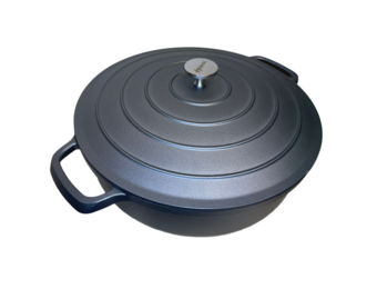 Braadpan 28 cm - anti-aanbaklaag - grijs - laag