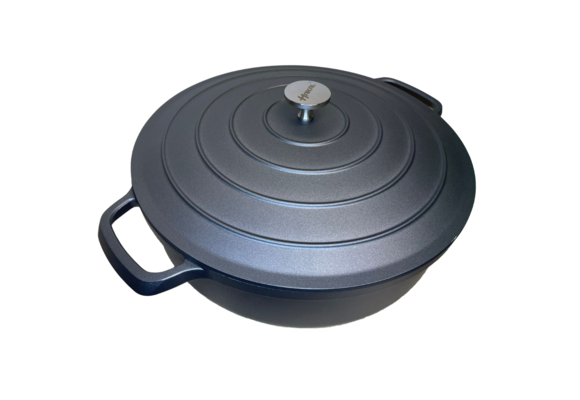 Braadpan 28 cm - anti-aanbaklaag - grijs - laag