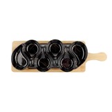 Serveerplank Bamboe Zwart / Goud - Marmer design