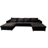 Croco Dubbele Lounge Zwart Velvet