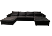Croco Dubbele Lounge Zwart Velvet
