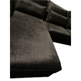 Croco Dubbele Lounge Zwart Velvet