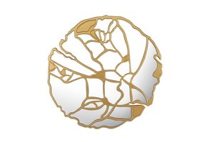 Venus Spiegel Wandklok Spiegelglas / Goud - 120cm ø