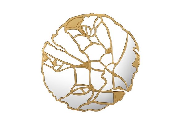 Venus Spiegel Wandklok Spiegelglas / Goud - 120cm ø