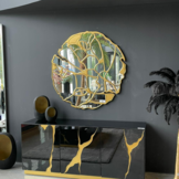 Venus Spiegel Wandklok Spiegelglas / Goud - 120cm ø