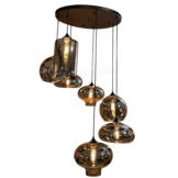 Hanglamp Smoke glas 7 lichts Mix - Rond